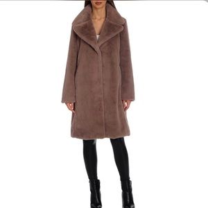 Badgley Mischka Faux Fur Coat - Trench Coat, Cruelty Free (Small) Fall coat